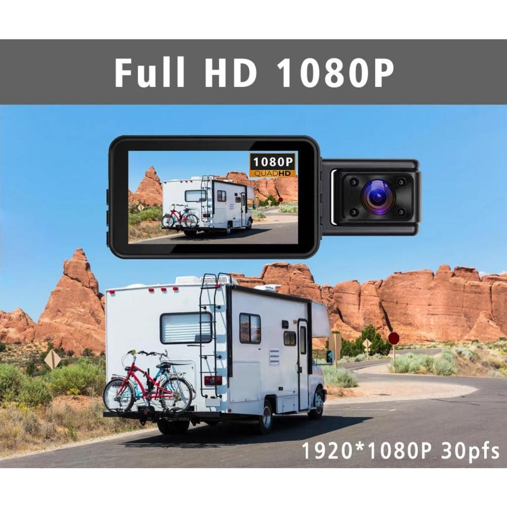 2/3 Channel Dash Cam, FHD 1080P Car Camera, 3 Inch Display, Driving Video Recorder with Loop Recording IR Night Vision Parking Mode