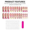 24Pcs Flower Design Fake Nails Resin Charming Reusable False Nails for Party and Daily Use