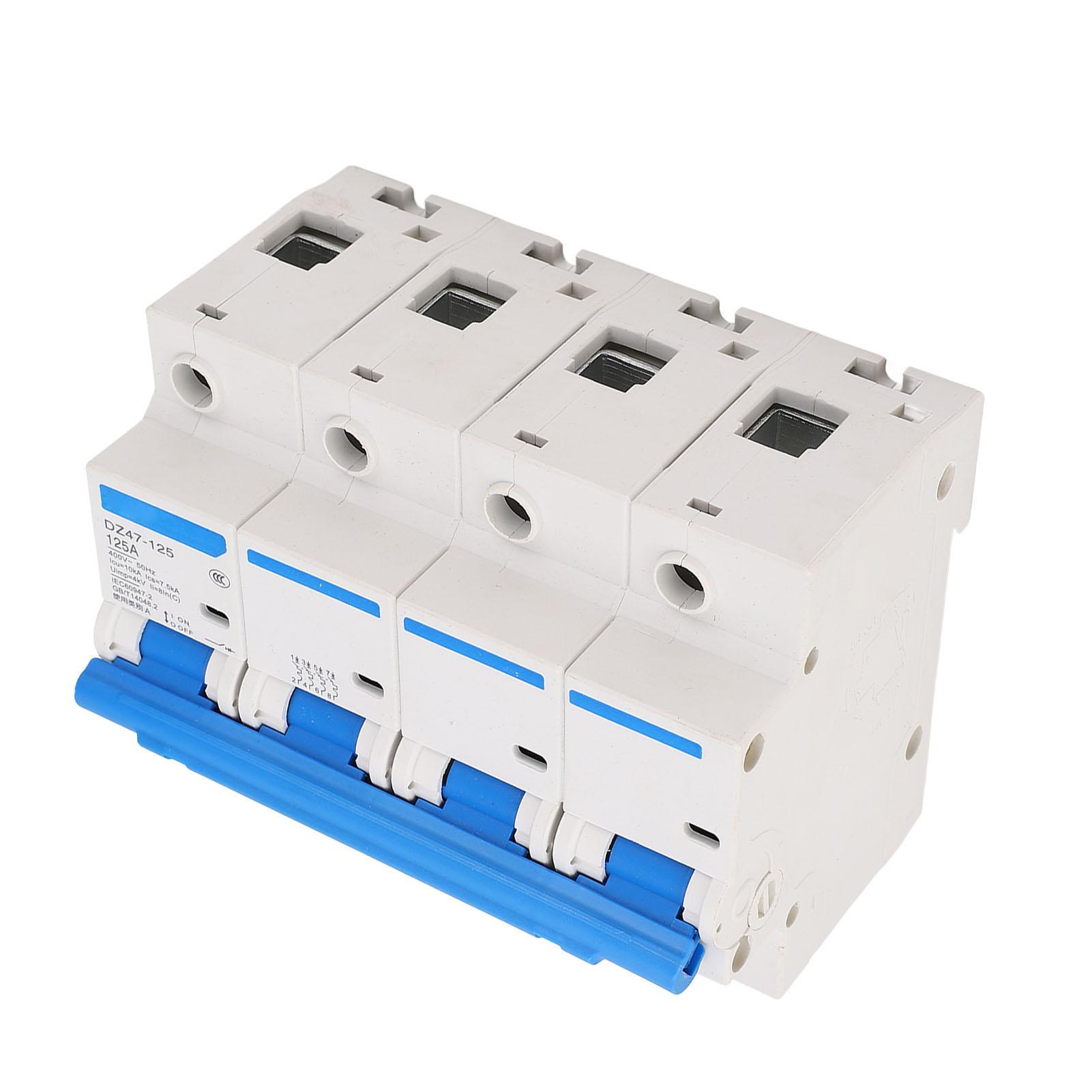 

125A 4P Miniature Circuit Breaker 400V Air Switch PC Flame Retardant Overload Guard Manual Transfer Switch for Home