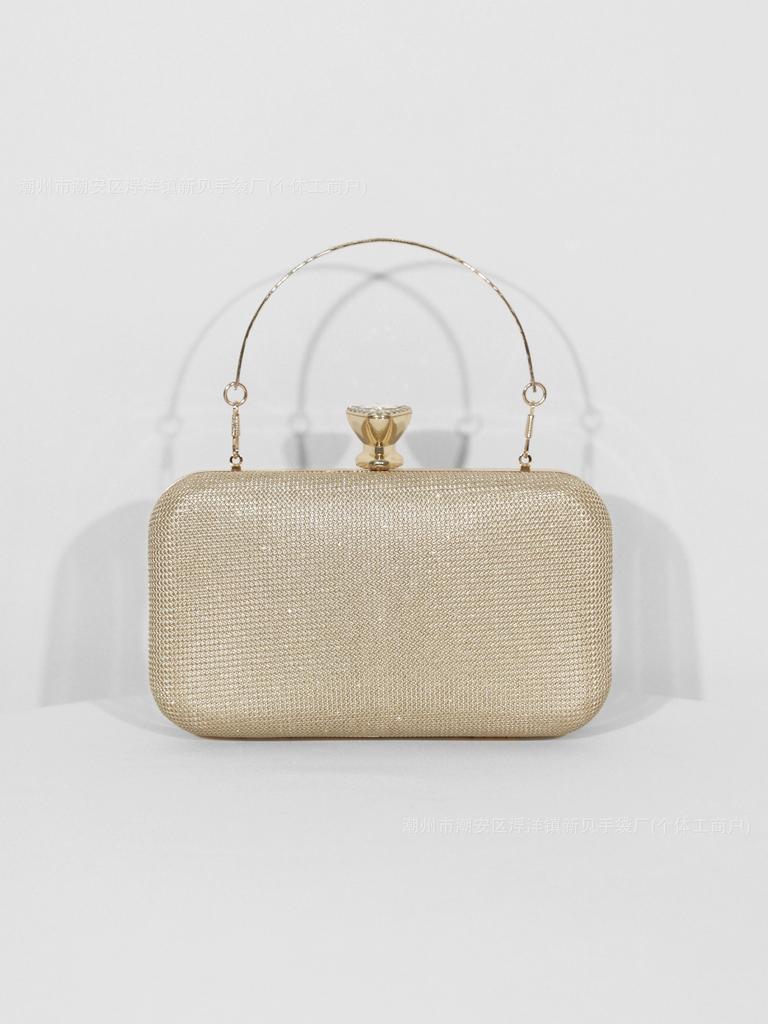 Light luxury woven shiny ladies dinner bag party bag with chain handbag diamond-encrusted high-end bag