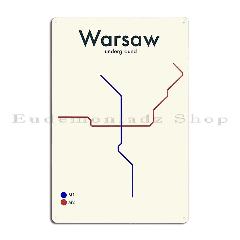 Warsaw Underground Metal Signs Wall Cave Cinema Bar Design Mural Tin Sign Poster 20x30cm(7.8x11.8inch)