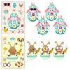 6 Photos/pack Rabbit Egg Puzzle Stickers Cartoon Cute Style Children's Puzzle Can Be Repeatedly Posted DIY Face-changing Stickers