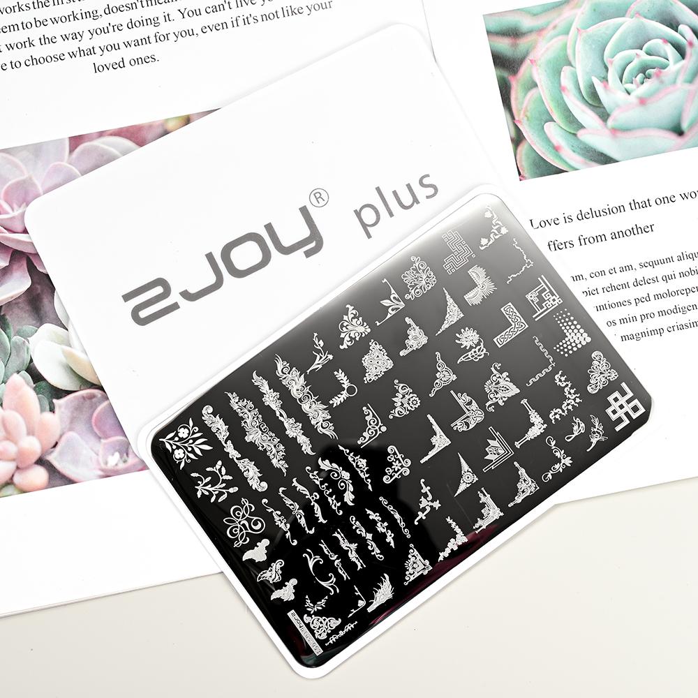 Destičky na ražení nehtů Zimní linky svetru s pruhovaným vzorem Šablony na nehty DIY geometrický kostkovaný design nehtová deska Obrázek Decoratio