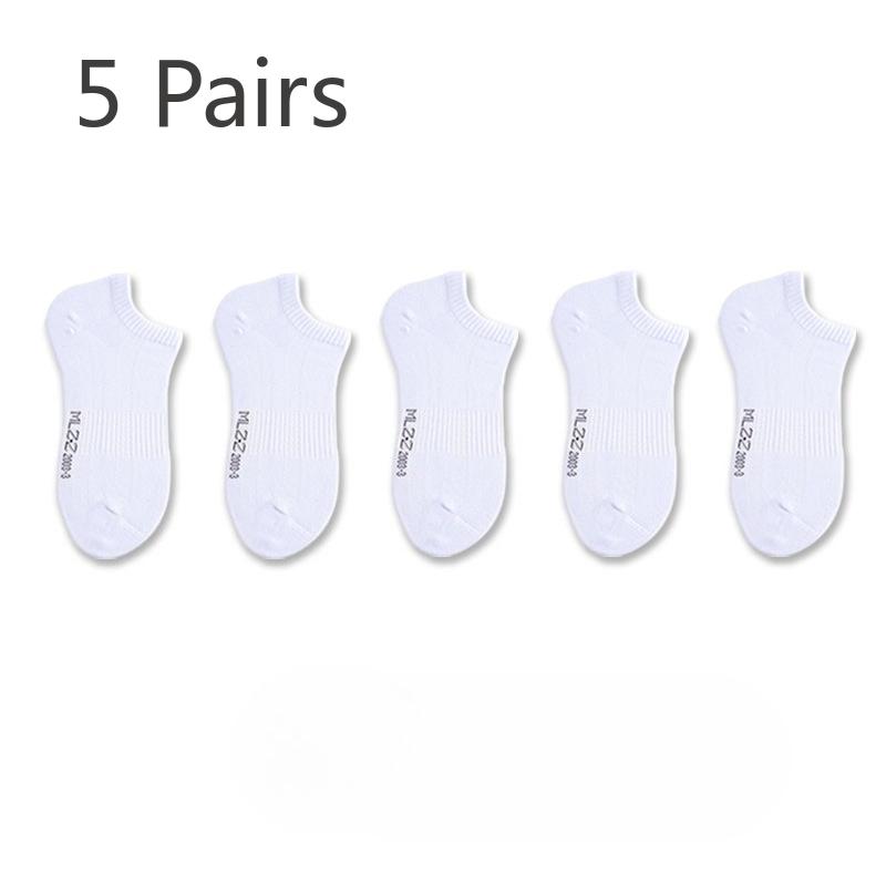 

5 пар мужских летних тонких однотонных антибактериальных антиодорирующих дышащих носков с низким верхом 5 Pairs