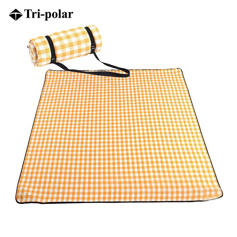 Tri-polar Yellow Grid Outdoor Picnic Mat
