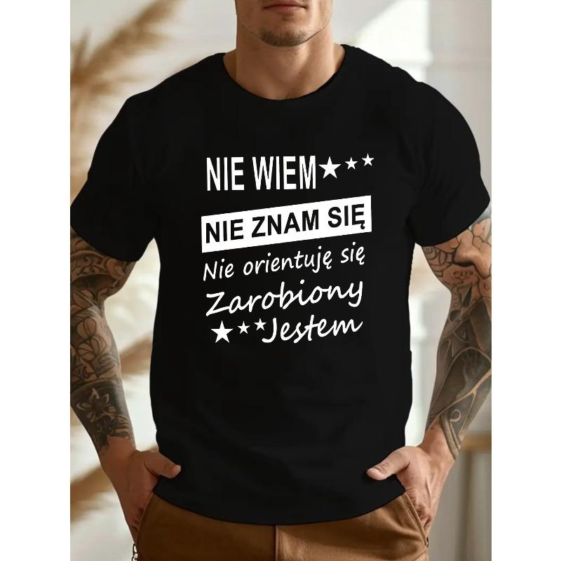 

Fun Polish Languages Crinkle Plus Size Men S T-Shirt , New Summer Style, Round Neck, Relaxed Fit, Oversized 4XL чорний