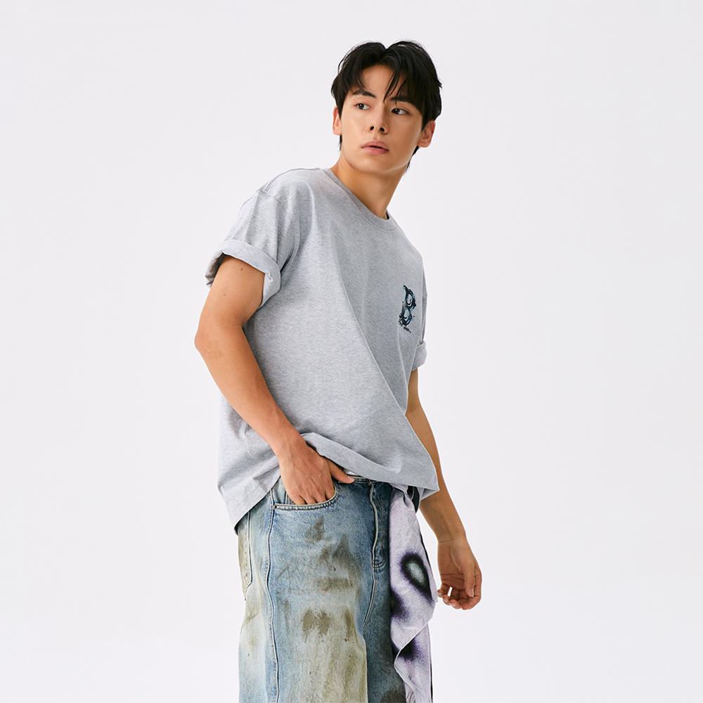 New MLB Basic Collection Basic Boston Red Sox FW25 T Shirt Unisex Standard Heather Gray 3ATSB1654-43MGS