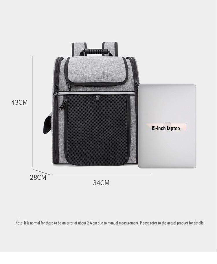 Expandable Breathable Pet Backpack for Cats & Dogs – Foldable, Large Capacity, Ideal for Travel