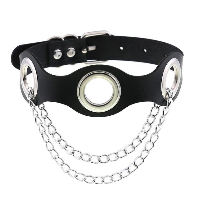 Colier Vintage Sexy Harajuku cu Pandantiv Lanț din Piele PU Femei Bărbați Punk Gotic Choker Negru Declarație Jocuri pentru Adulți Jucării pentru Adulți