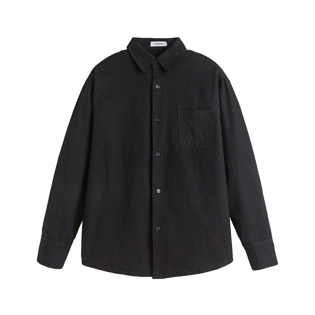 Simple and versatile handsome shoulder sleeves long-sleeved shirt autumn and winter men's cotton shirt