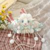 Hanging Lolita Handmade Ear Rabbit Bag Butterfly Bow Pearl Shoulder Strap Design