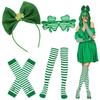 Green Leprechaun Hat Suspenders Striped Thigh High Socks Set Saint Patricks Day Costume Accessories Leprechaun Costume