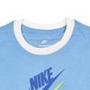 Nike Color Block Logo Print Short Sleeve T-Shirt Kids Tops Blue DQ4384-412