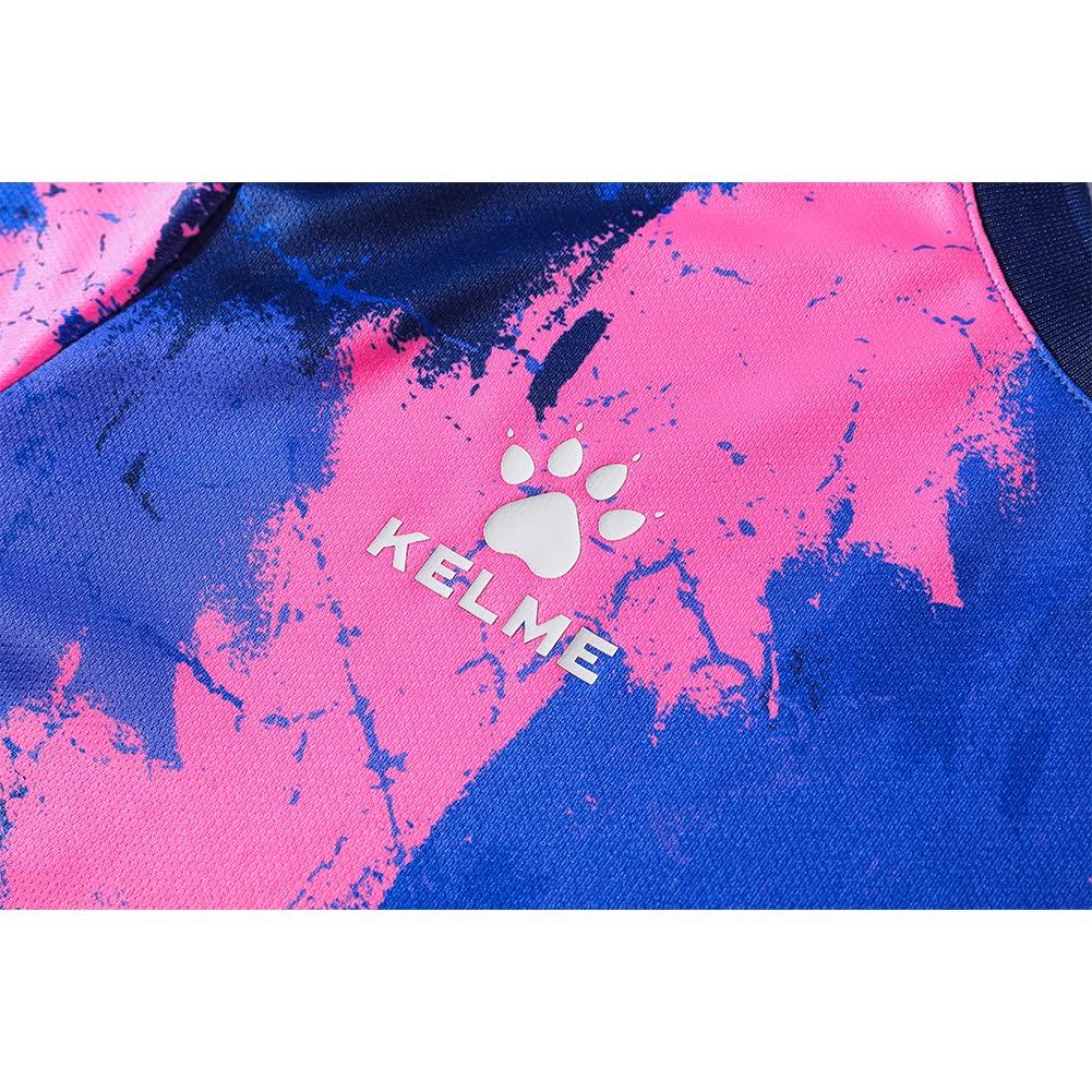 Kelme Men's Soccer Shirt, Game Shirt, Short Sleeve Practice Shirt for Running and Training (Rose Red, 2XL)