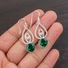Chrome Diopside Gemstone 925 Sterling Silver Jewelry Handcrafted Earrings 2.00" EE-32-4