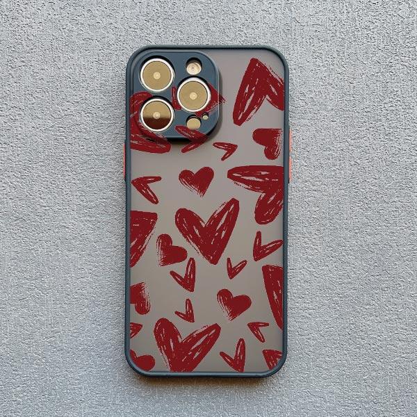 Cute Little Hearts Print Phone Case For iPhone 14 13 12 11 Pro Max Mini 15 Pro Max XS XR X 7 8 15 Plus SE 2020 Shockproof Cover