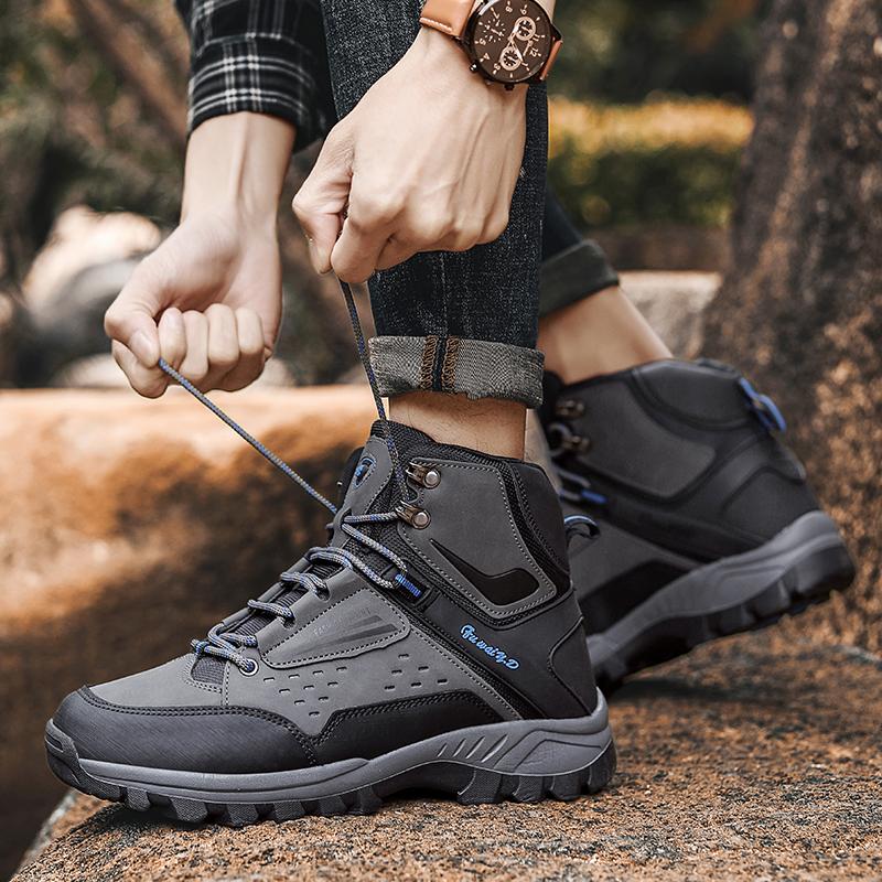 Fashion Trendy Classic Men Ankle Boots Wear Resisting Hiking Shoes Cow Suede Boot Comfortable Walking Sneaker For Man Size 47 Work Ankle
