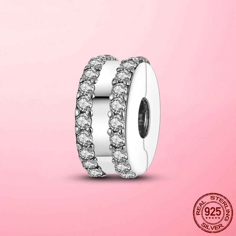 Verschlussclip 925 Silber Sicherheitskette Clip Charms Stern Perlen Stopper passend für Original Dora Armband Original DIY Schmuck