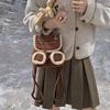 Monochromatic plush backpack for women small shopping street backpack soft and elegant girls wild fashion new