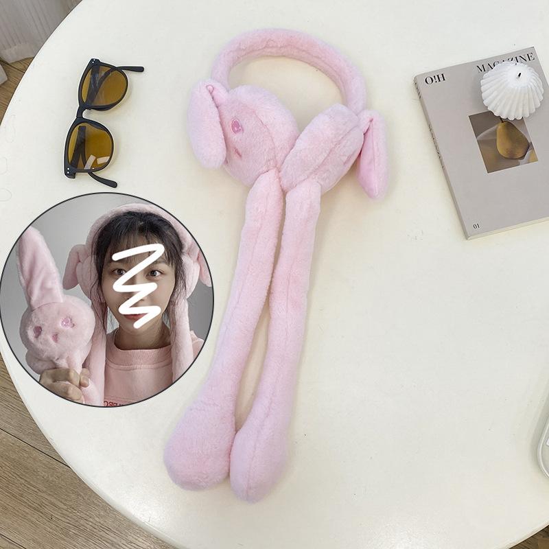 Douyin ears Warm rabbit earmuffs Moving bunny ears Earmuffs Internet celebrity ear bags Cute girl ear covers