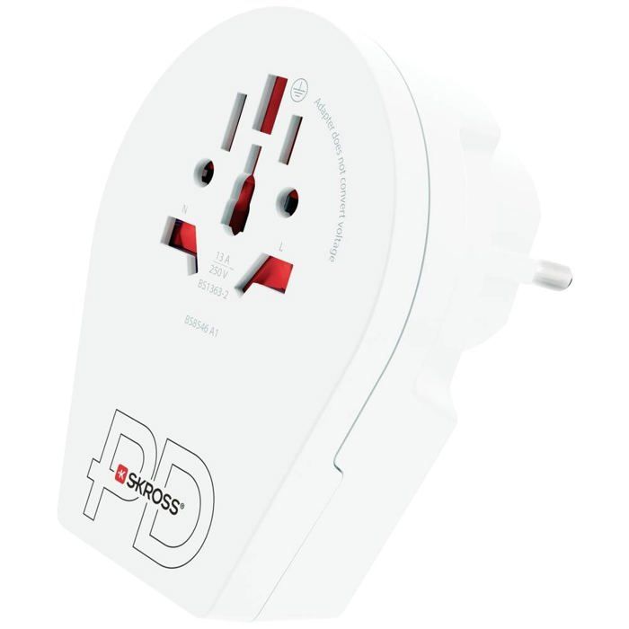 Skross 1.500290 adaptateur de voyage country adapter world to europe usb c20pd