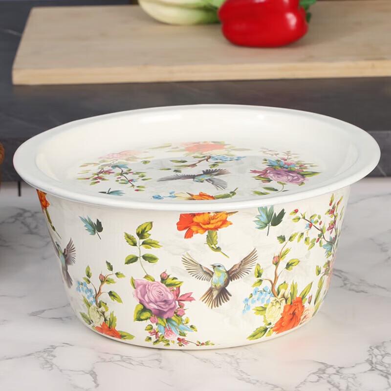 Эмалированная многоцелевая миска с крышкой