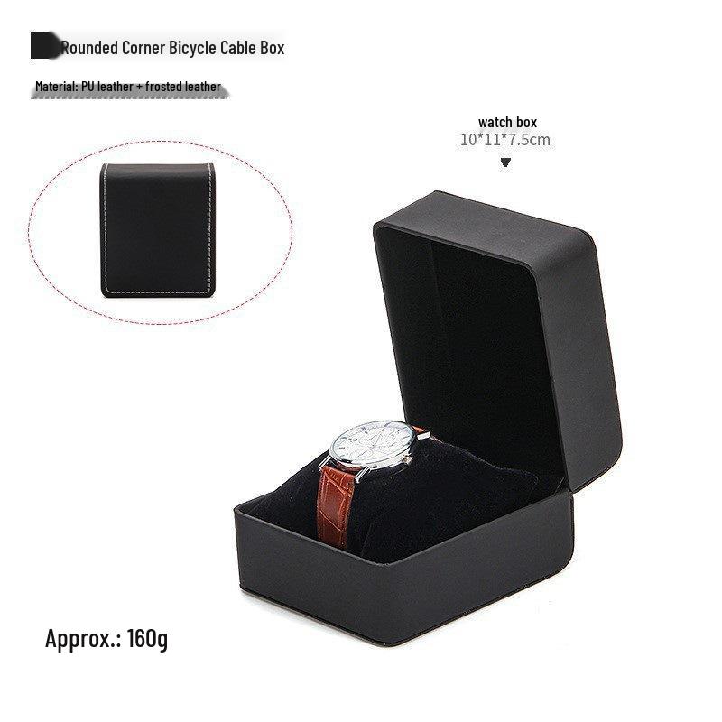 Frosted PU Flip-Top Watch and Jewelry Storage Box