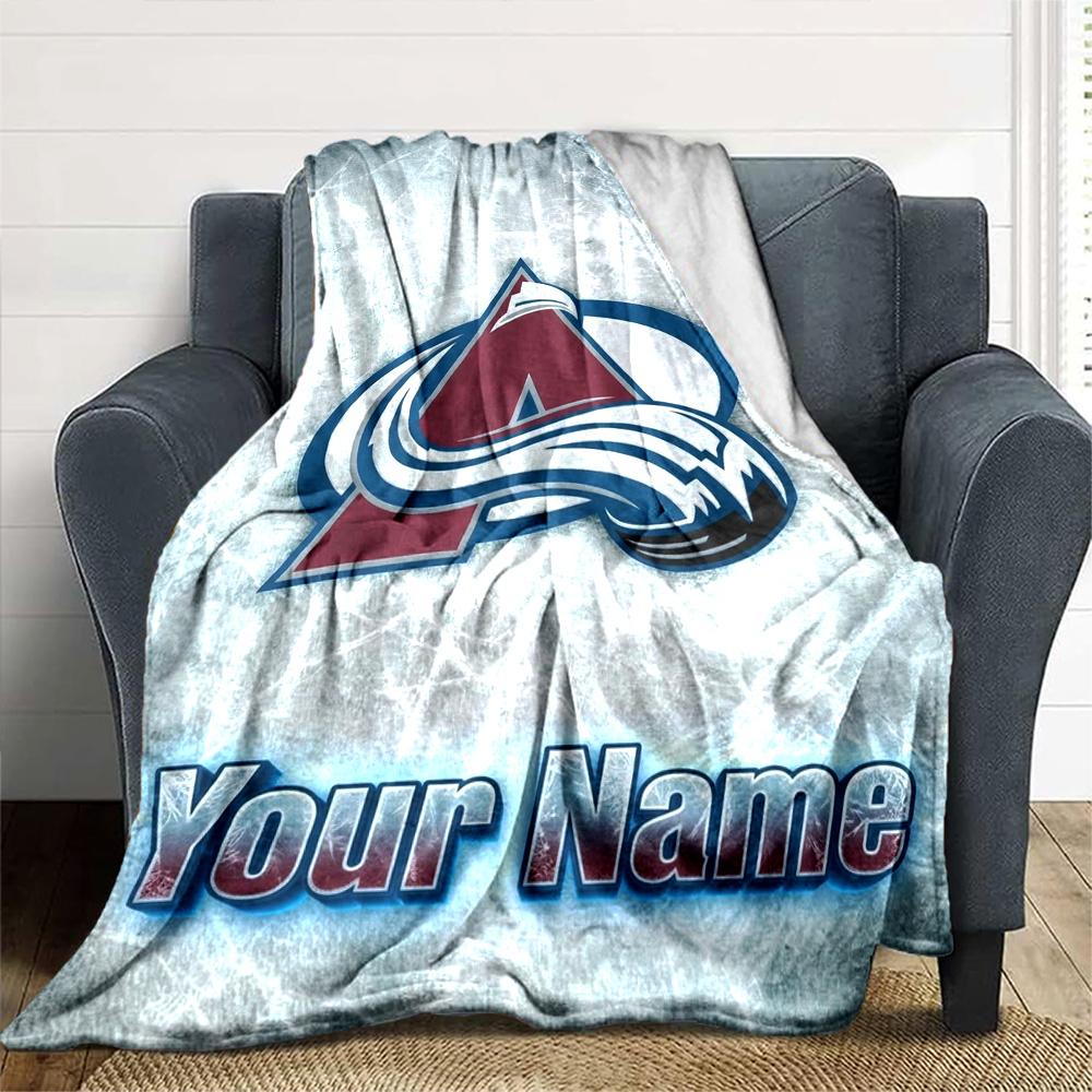 Nome Personalizzato Stampa Colorado Avalanche Coperta di Flanella Alta Qualità Calda Confortevole Coperta per Tutte le Stagioni Perfetta per Regali Decorazione per la Casa