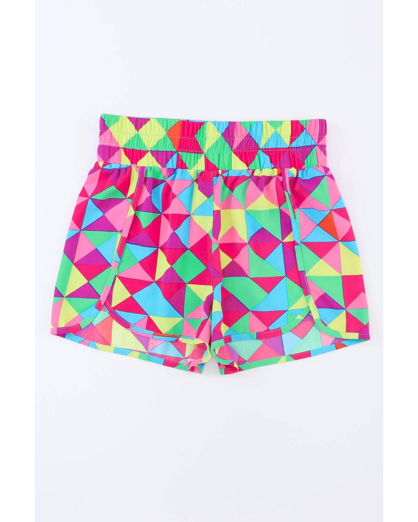 Azura Exchange Geometric High Waisted Athletic Shorts