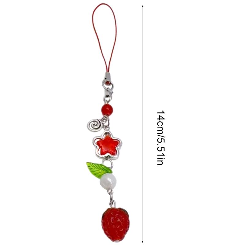 Lovely Strawberry Keychain Strawberry Phone Pendant Unique Bag Charm Sweet Phone Chain Perfect Gift for Fashion Lover