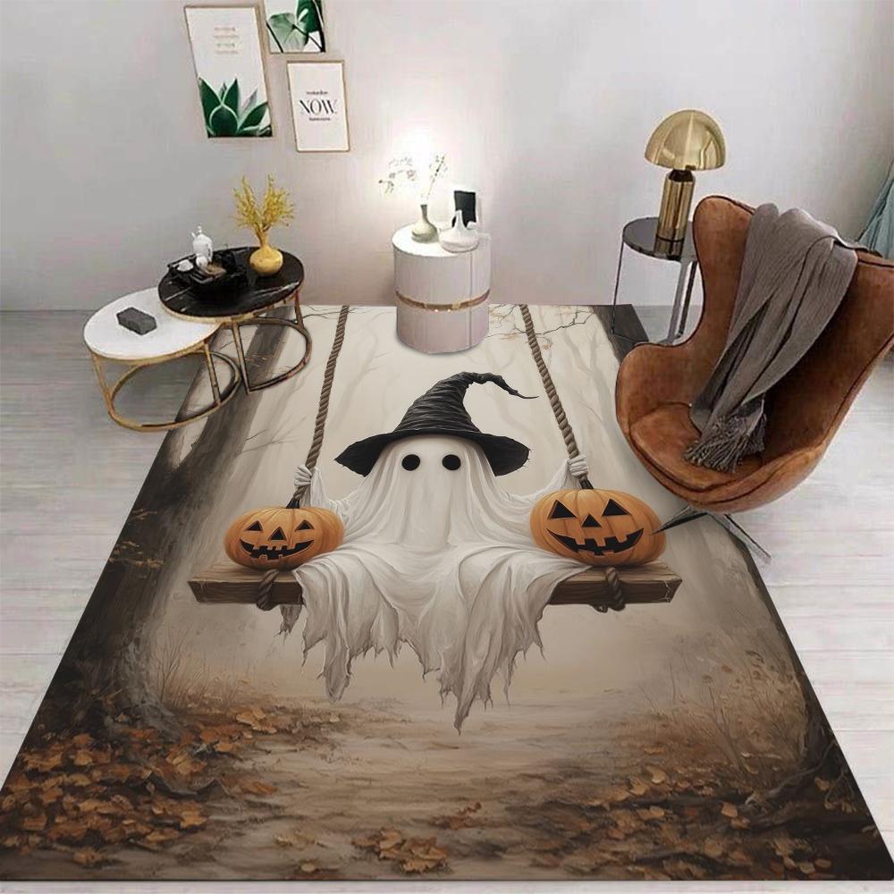 

Halloween Horror Ghost Carpet Retro Scenery Oil Painting Horror Anti Slip Pad Rural Home Decoration 40x60CM