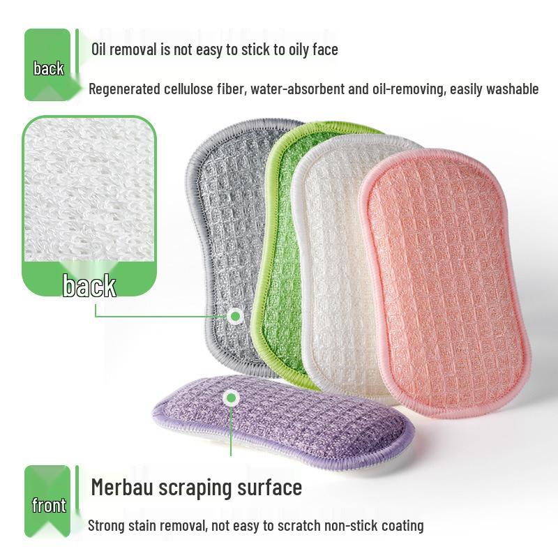 Pineapple Grid Non-Scratch Double-Sided Sponge Scourer for Dishwashing