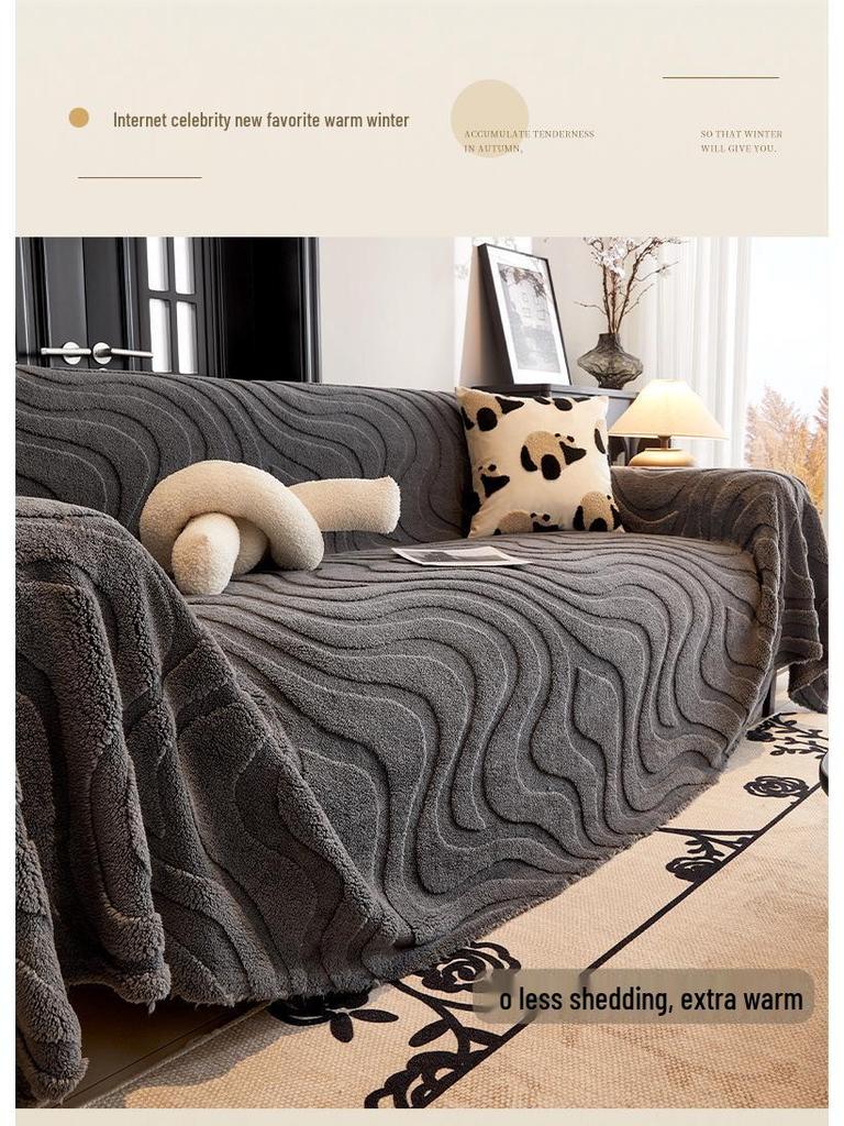Cream Winter Sofa Blanket: 2026 Plush Ultra-Large One-Piece Cover & Cushion.