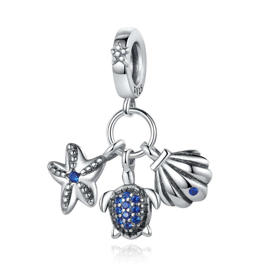 copper Seashell Dolphin Mermaid Tail Blue Charm Bead Charms Compatible With Authentic Bracelets Do It Yourself Fashion Jewellery Sea Charm Bead Charms