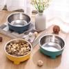 Elevated Stainless Steel Pet Bowl: Non-Slip Feeder with Wide Capacity for Dogs & Cats - Neck Support for Easy Eating