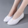 Nurse Shoes Female White Slope with Beauty Shoes Small White Shoes Old Beijing Cloth Shoes Flat Bottom Female Shoes