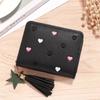Little Heart Embroidered Short Women's Wallet Casual Card Case