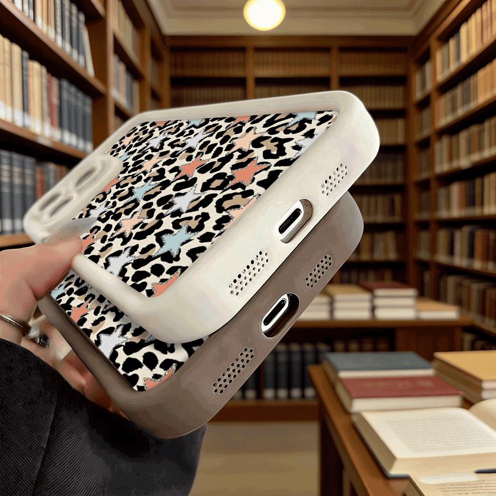 Leopard Print Star Pattern Shockproof Soft Phone Case For Xiaomi Redmi Note 15 14 13 12 11 10 9 8 Pro Anti-Slip Anti-Fall Cover