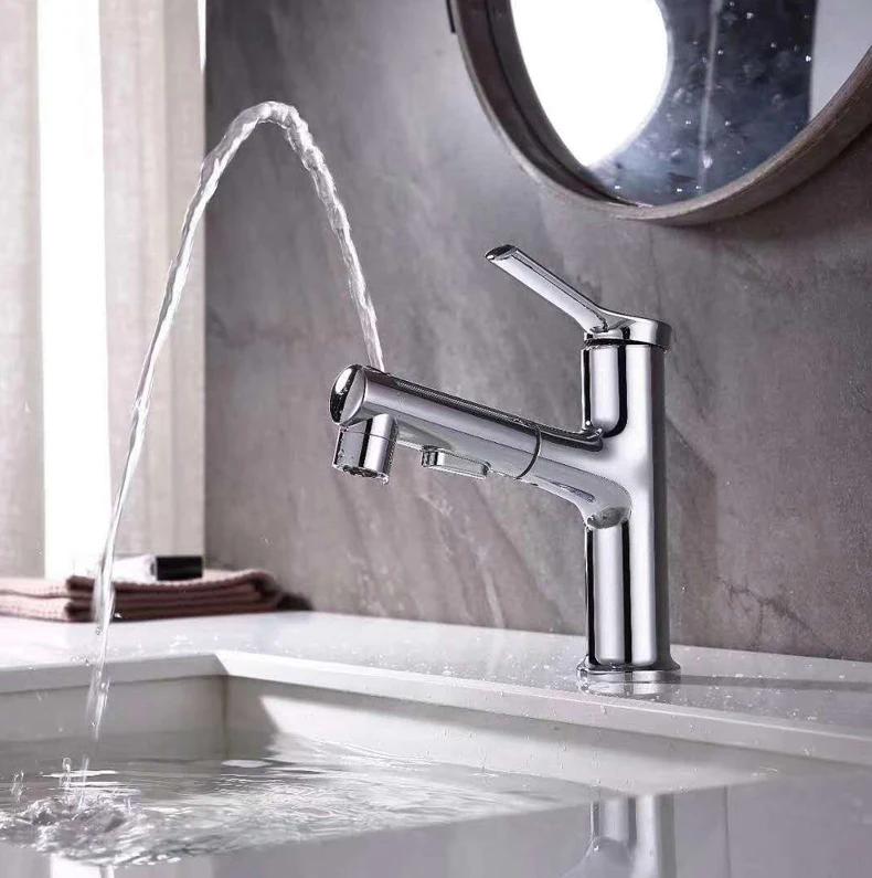 Grey Bathroom basin faucets basin mixer sink faucet Pull Out bathroom water mixer Chrome White Modern Washbasin faucets Black