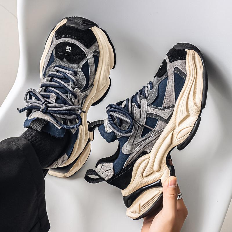 Men's shoes autumn and winter new fashion trend  high-end casual sports shoes tire sole made old dad's trendy shoes