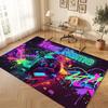 Neon Colorful Theme Crystal Velvet Floor Rug Personalized Custom Name Text Warm Carpet Home Decoration