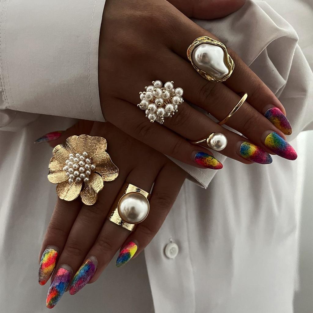 Pearl Rings Minimalist Premium Retro Light Luxury Open Finger Rings