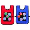 2 Vests 10 Balls Throwing Game Prop for Team Building Backyard Fun Outdoor Sports Family Games Group Activities Interactive JXB