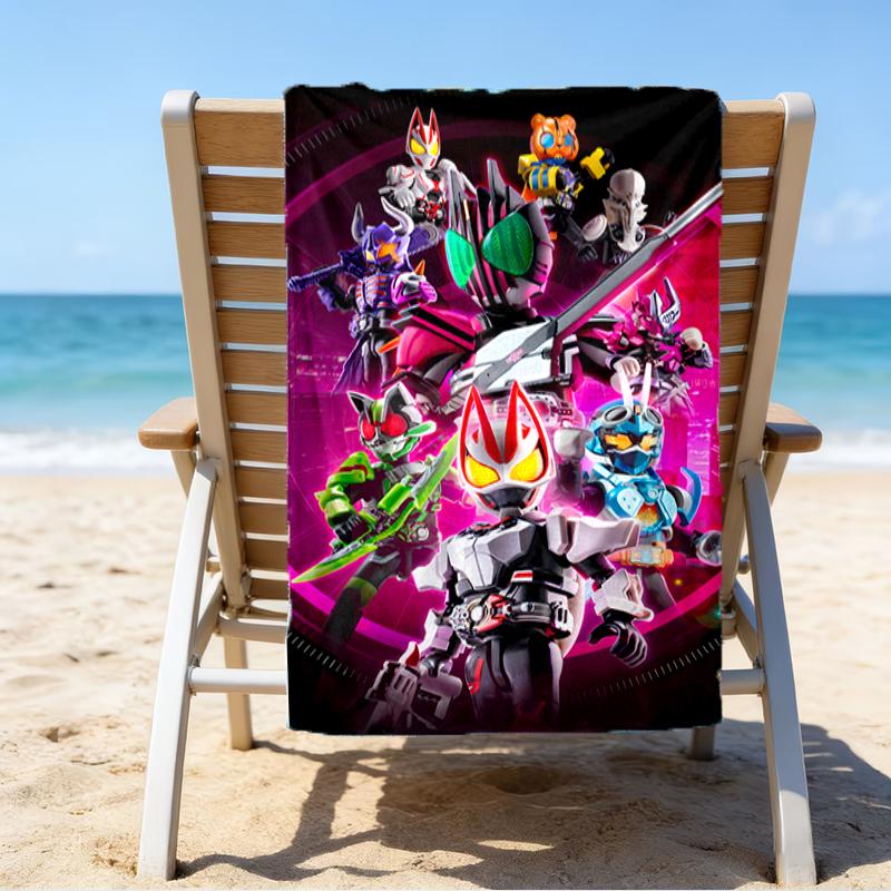 proof beach towel with a UFO Robo Grendizer3 pattern - soft,absorbent,quick-drying,machine washable - perfect for swimming,camping,bathing