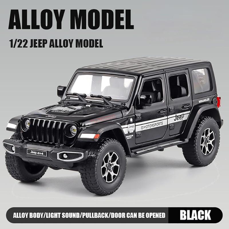 

1:22 Jeep Wrangler Rubicon Off Road SUV Diecast Model Car Metal Alloy Collection Trendy Toy Ornaments Home Hobby Valentine s Day чорний