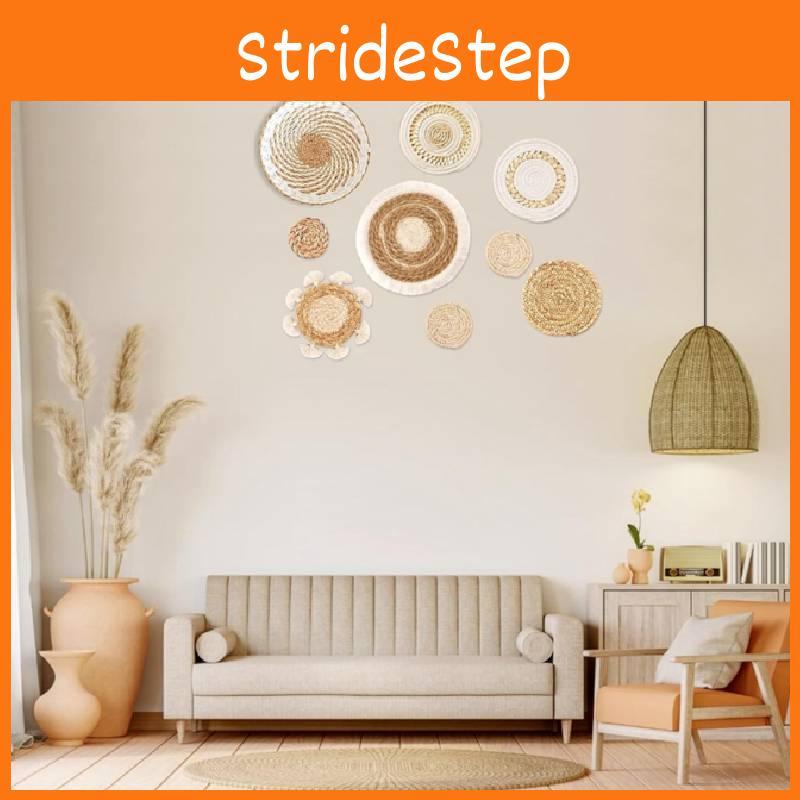 Basket Coaster Boho Set Hanging Woven Wall Decor Handmade Pendant Decoration