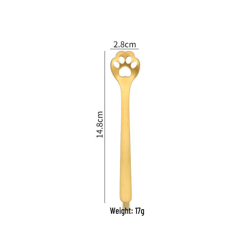 304 Stainless Steel Cat & Dog Paw Coffee Stirring Spoon - Creative Cartoon Gift Spoon