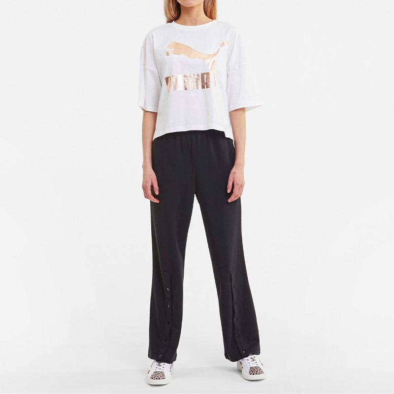 Puma Classics Drawstring Casual Straight-Leg Knit Pants Women bottoms Black 599223-01