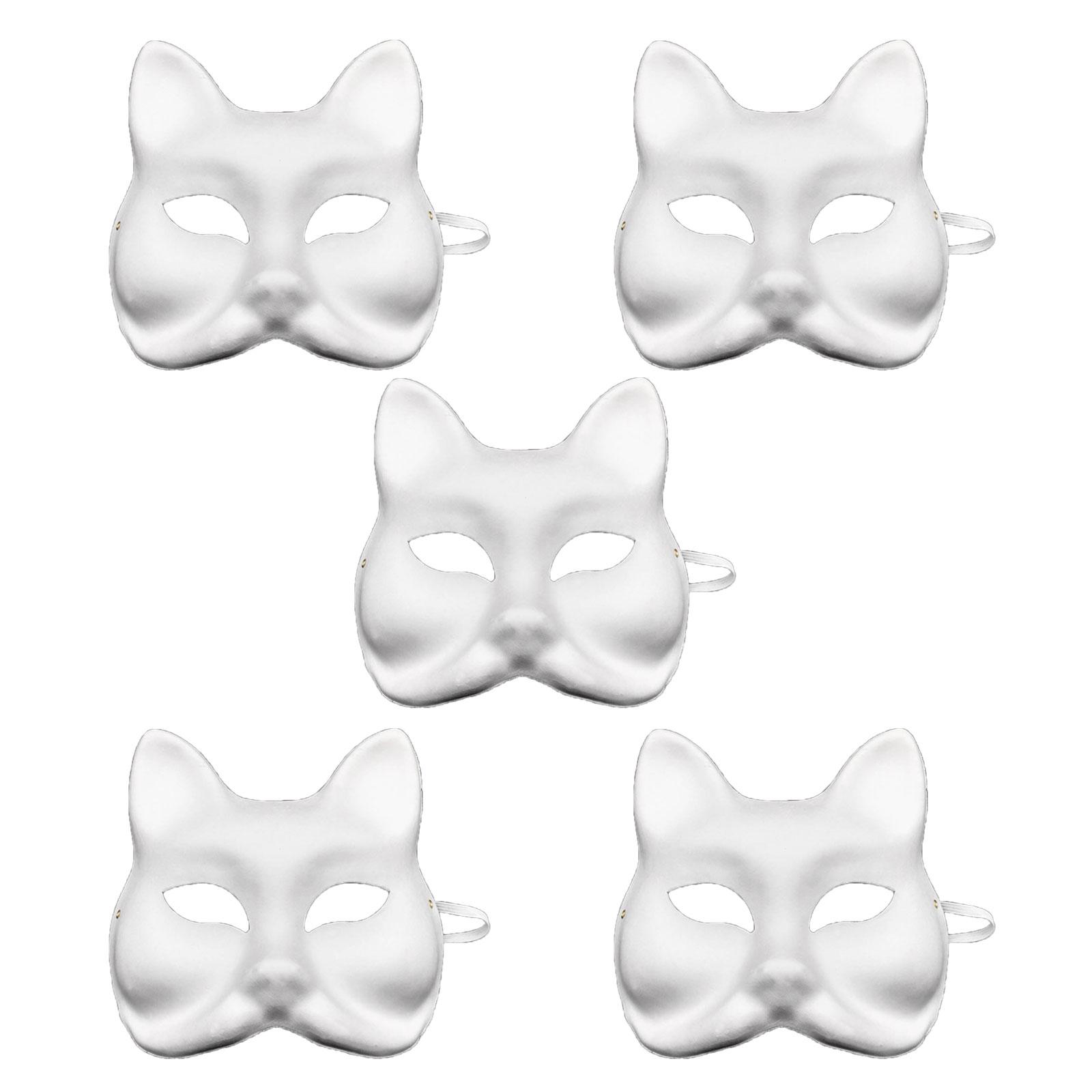 

5 шт. Раскрашенная вручную маска лисы DIY пустая бумажная маска полумаскарадная маска для Хэллоуина костюм для косплея