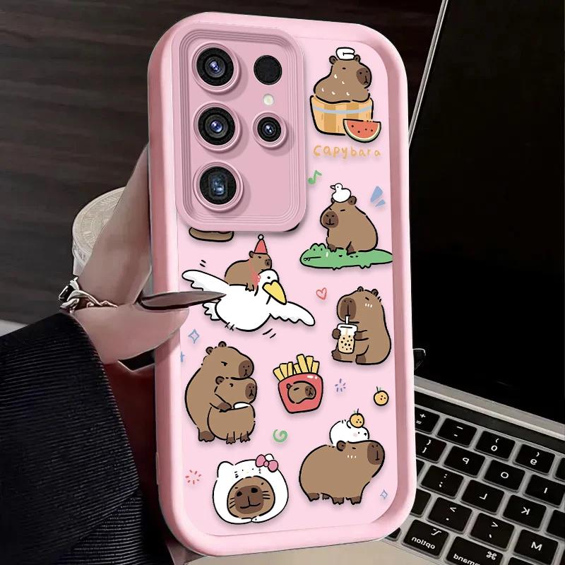 Urocza Impreza Kapibar Dla Etui Samsung Galaxy S24 S23 S22 S21 Ultra Fe A55 A54 A53 A52 A35 A25 A15 A14 5G Telefon Pokrowiec Y2k